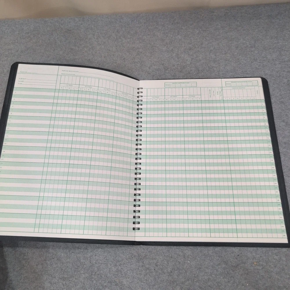 Squibbs Class Record Book No 67 Black Spiral Teacher Grade Attendance Log Book - Picture 3 of 3